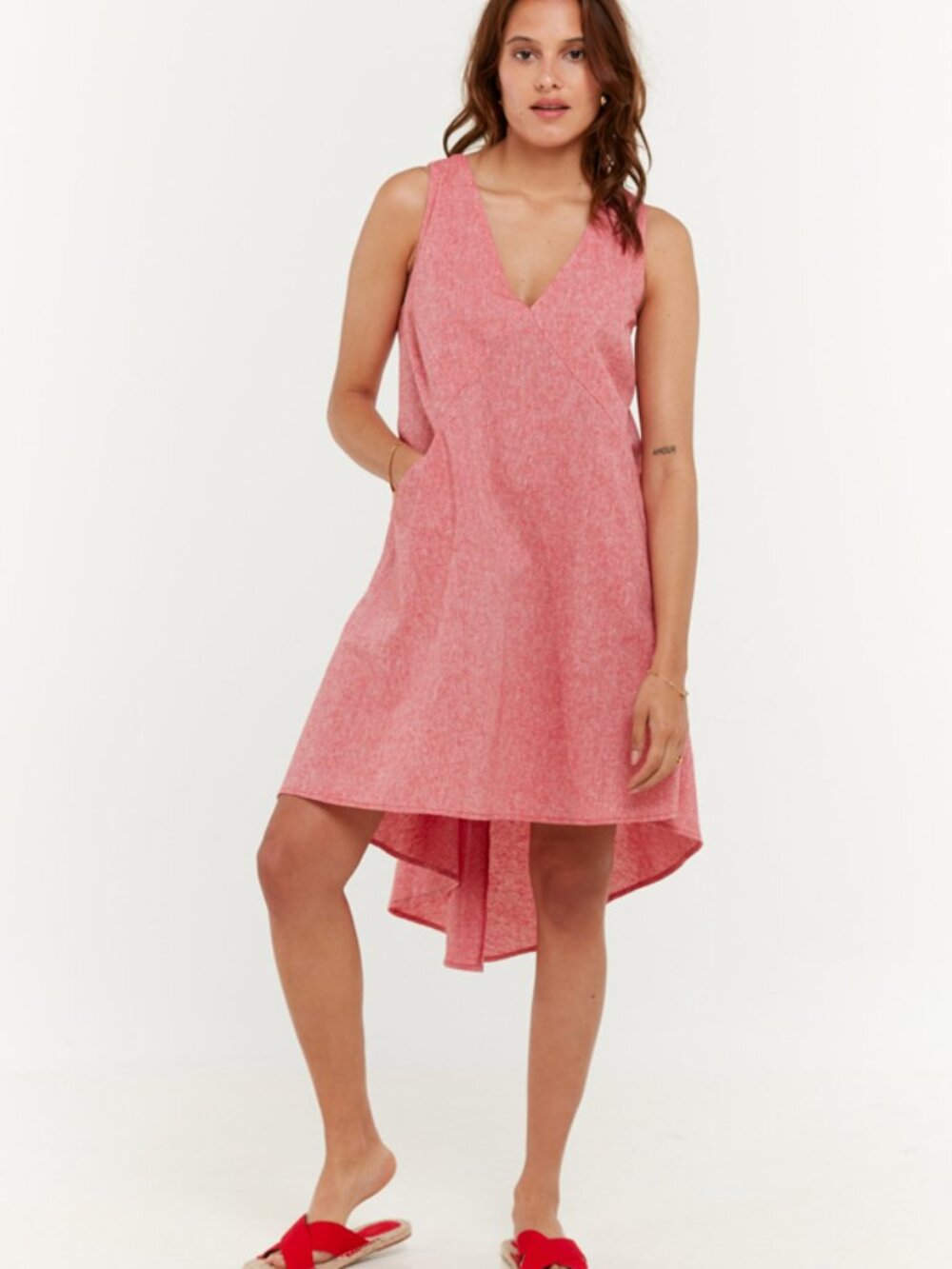 Ladies' Pocket Dress Red (LD-50401)